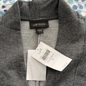 J.Jill Black cream wearever collection, one button jacket w slit pockets